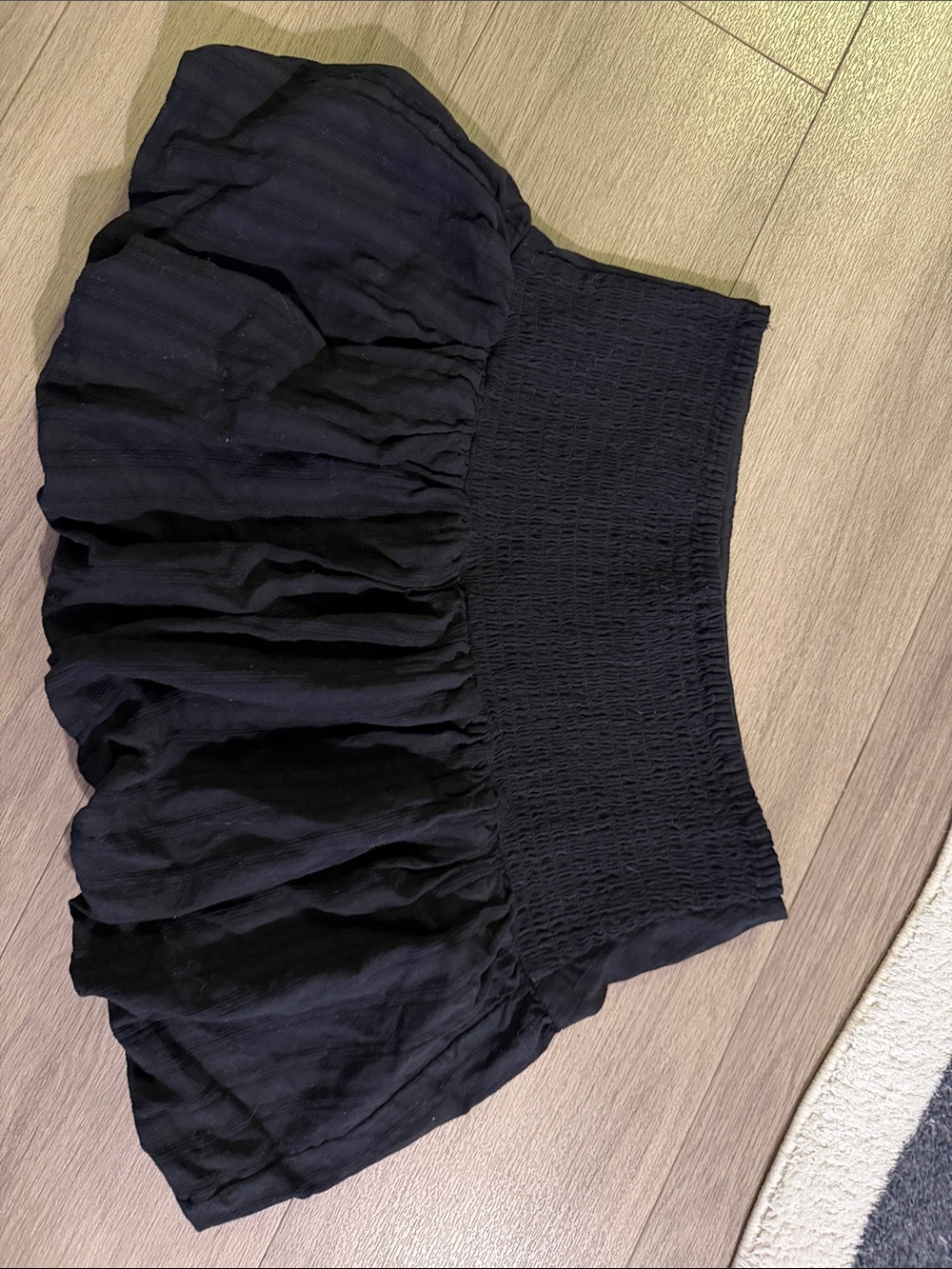 American Eagle Outfitters Black Smocked Mini Dress